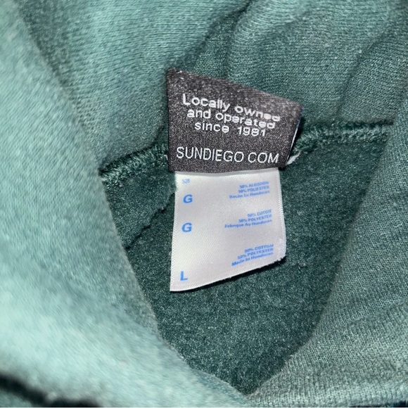 Sun ☀️ Diego Women’s Size Large Oversized Dark Green Long Sleeve Graphic Hoodie - Picture 7 of 13